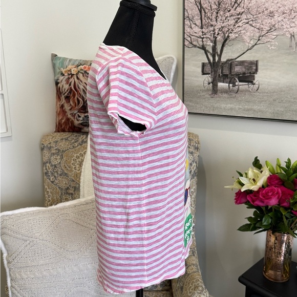 Crown & Ivy Pink and White Striped Tee - Picture 5 of 7